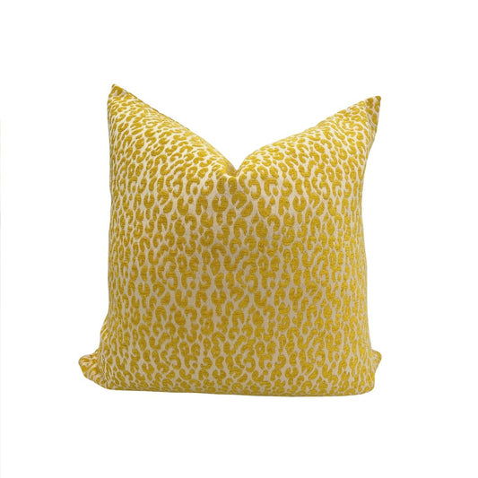 Mimosa Yellow Cheetah Chenllle - Ederra Home